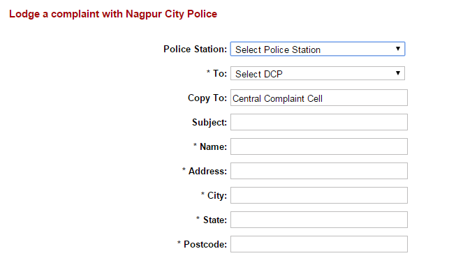 Online FIR in Nagpur