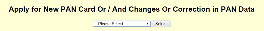 Pan card change request category