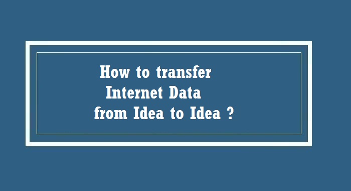 How to Transfer Internet Data from Idea to Idea