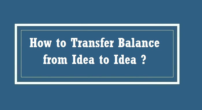 How to transfer balance from Idea to Idea