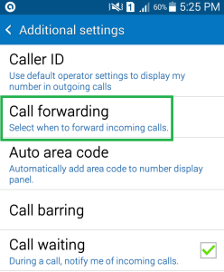 Selecting Call Forwarding