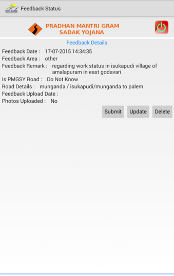 Meri Sadak Mobile App Feedback Details