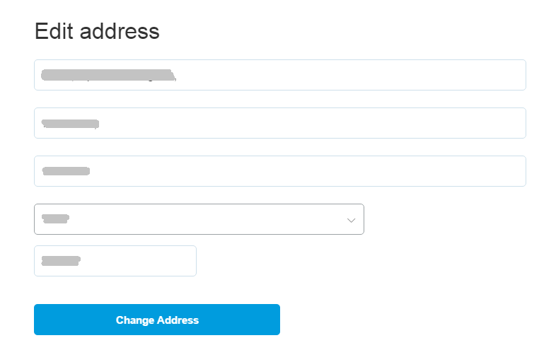Change PayPal Address