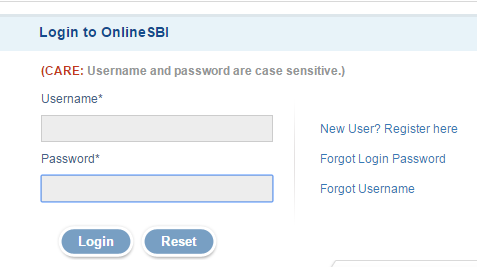 Login to SBI Net Banking with Username and Password