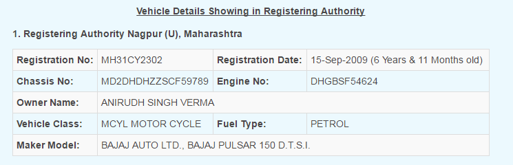 Check Vehicle Registration Details Online