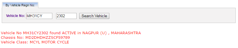 Vehicle Registration Details