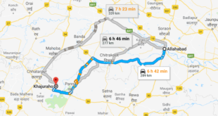 Best Road Route from Allahabad to Khajuraho