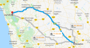 Best Road Route from Bangalore to Jog Falls via Dabaspete