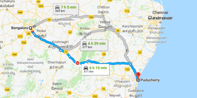 Best Road Route From Bangalore To Pondicherry Via Krishnagiri 660x330 